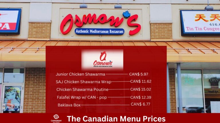 Latest Osmow’s Menu Prices in Canada
