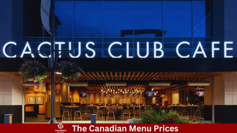 Cactus Club Cafe Menu Prices In Canada