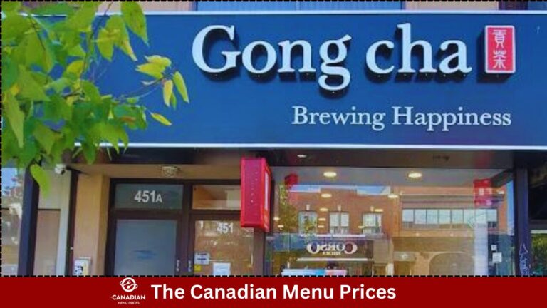 Gong Cha Menu Prices In Canada