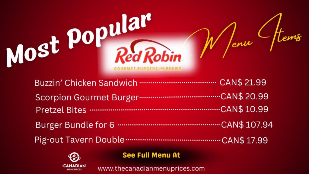 Most Popular Food Items at Red Robin