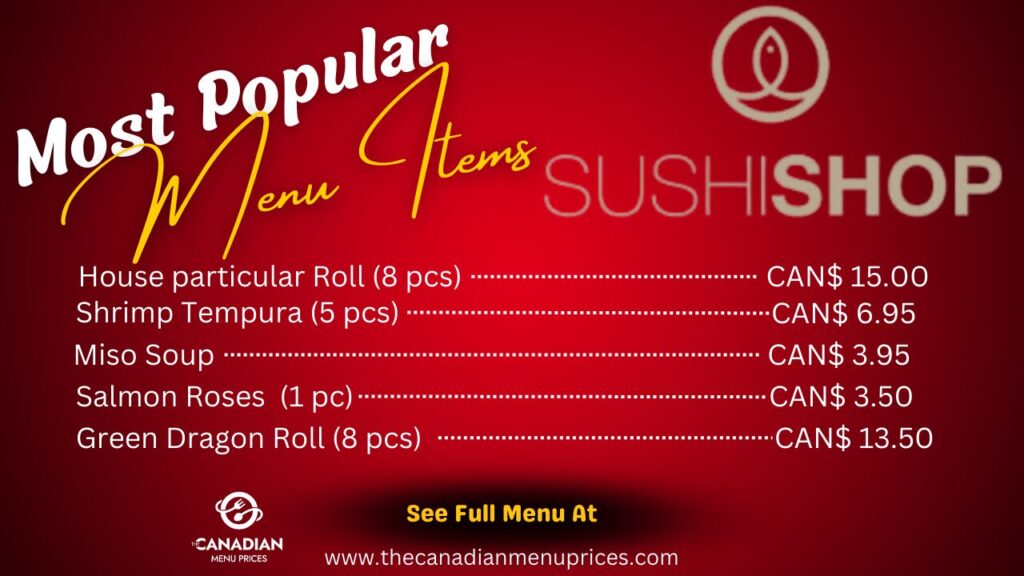 Most Popular Items at Sushi Shop in Canada