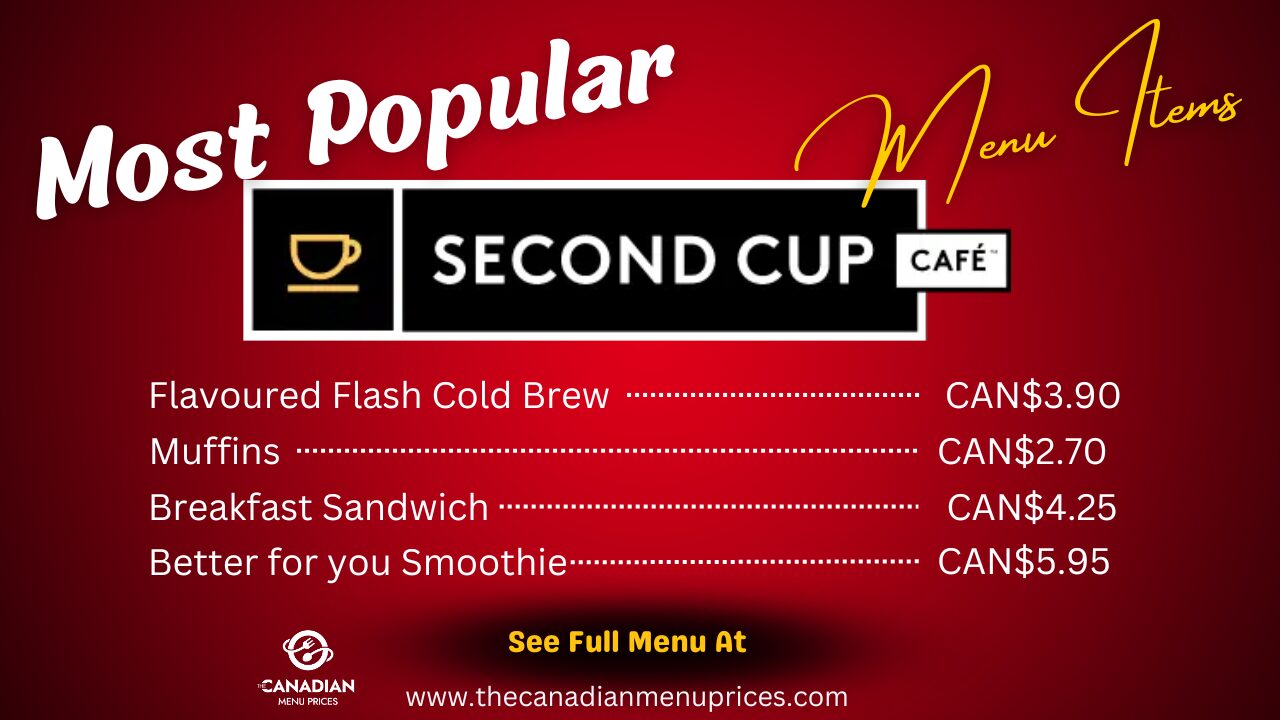 Second Cup Cafe Menu Prices In Canada 2024