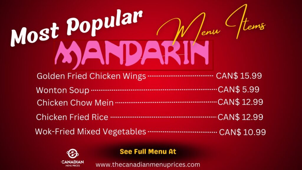 Most Popular Menu Items at Madarin