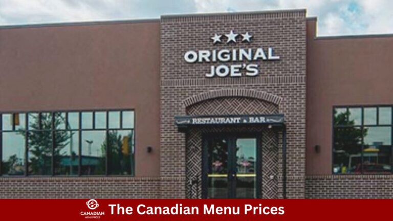 Original Joe’s Menu Prices In Canada