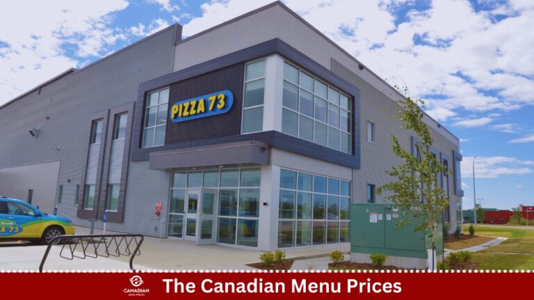 Pizza 73 Menu Prices in Canada