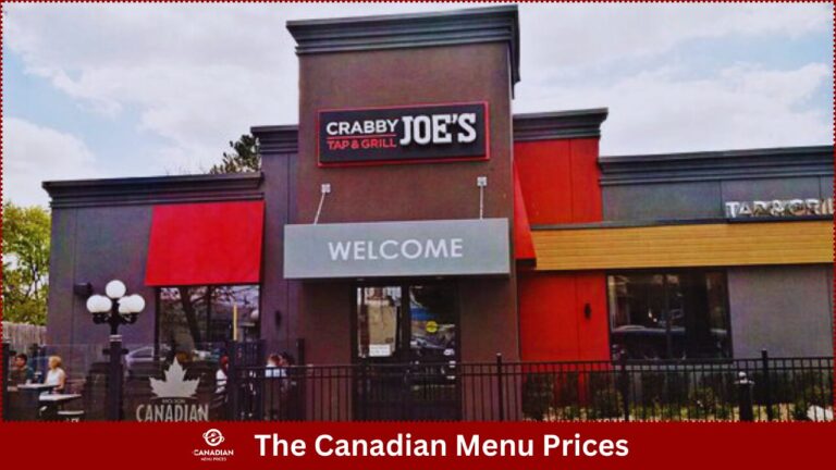 Crabby Joe’s Menu Prices In Canada