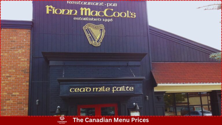 Fionn MacCool’s Menu Prices In Canada