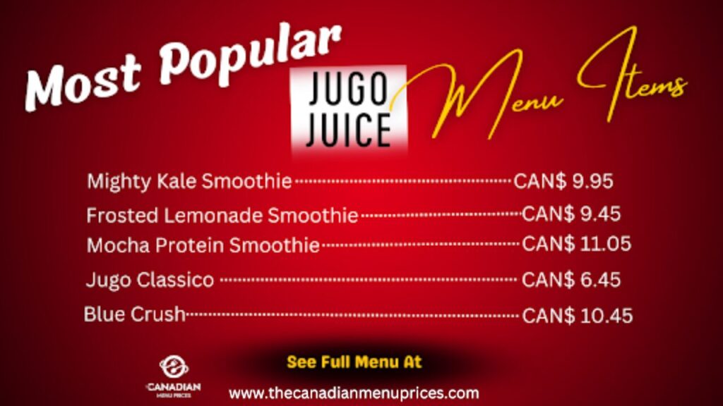 Most Popular Items at Jugo Juice