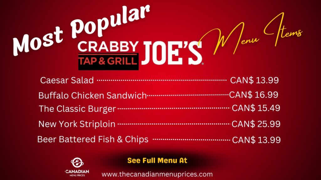 Most Popular Items of Crabby Joe's 