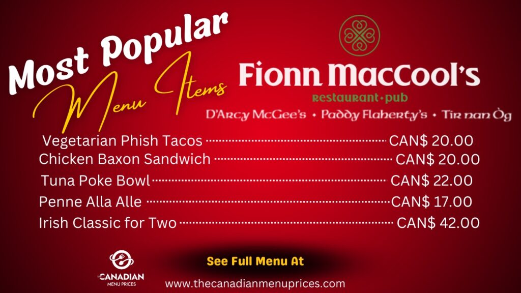 Most Popular Items of Fionn MacCool’s