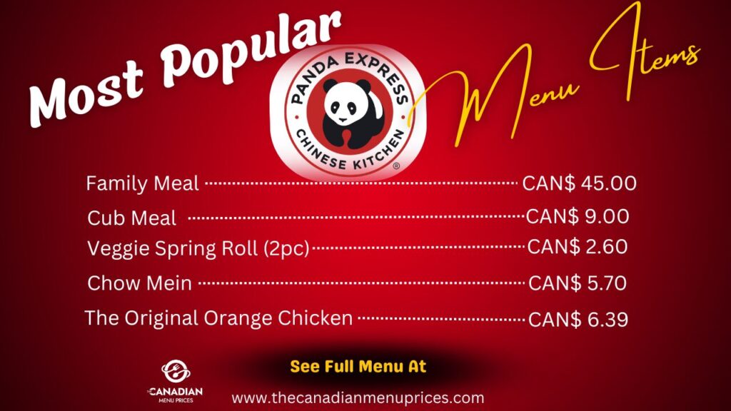 Most Popular Items of Panda Express 