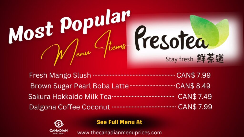 Most Popular Items of Presotea