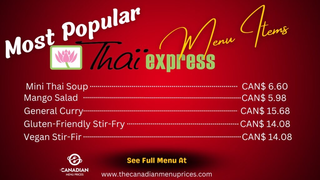 Most Popular Items of Thai Express
