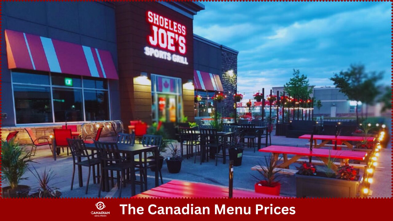 Shoeless Joe's Menu Prices in Canada