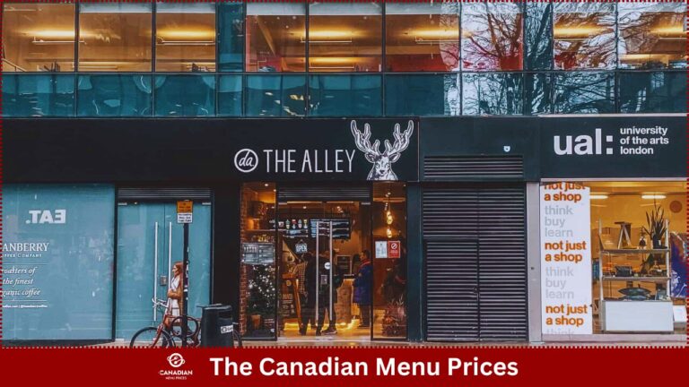 The Alley Menu Prices in Canada 