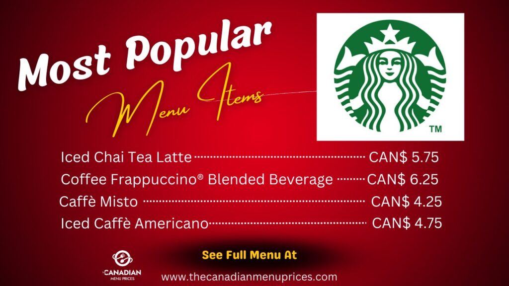 Popular Food Items at Starbucks Canada