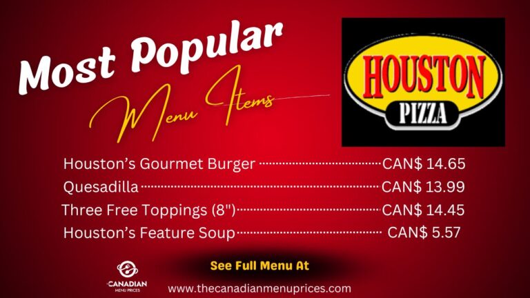 Houston Pizza Menu Prices In Canada - Latest In 2024