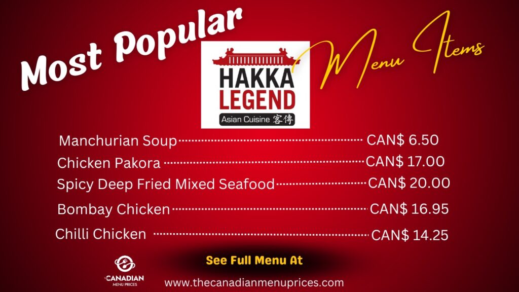 Popular Food Items of Hakka Legend