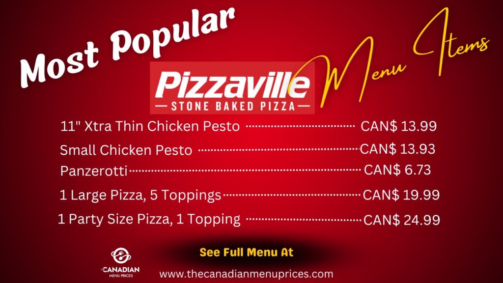 Popular Menu Items of Pizzaville