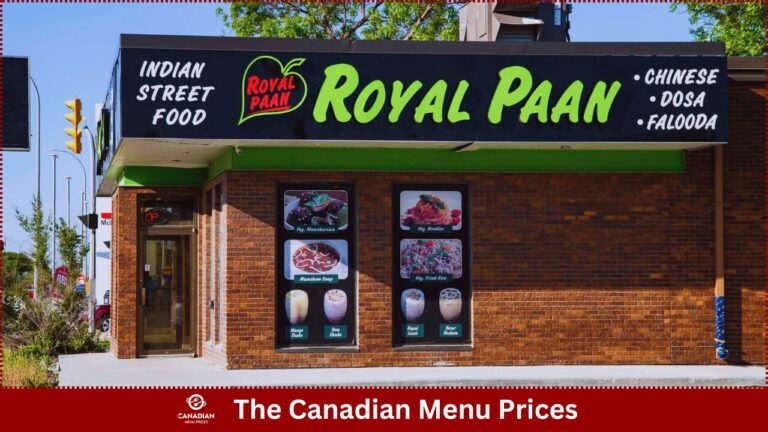 Royal Paan Menu Prices In Canada