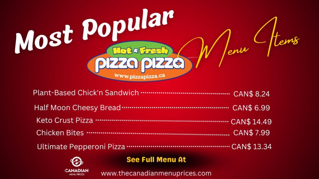 Most Popular Items at Pizza Pizza Canada