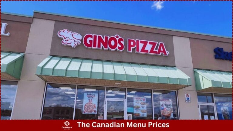 Gino's Pizza Menu Prices in Canada