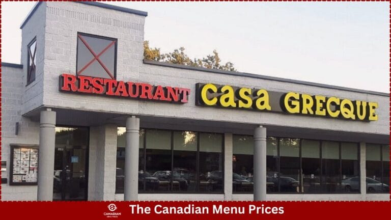 Casa Grecque Menu Prices in Canada