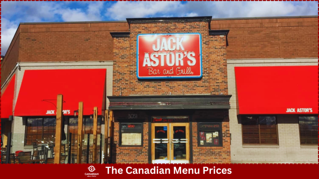 Jack Astor's Bar and Grill Menu Prices in Canada